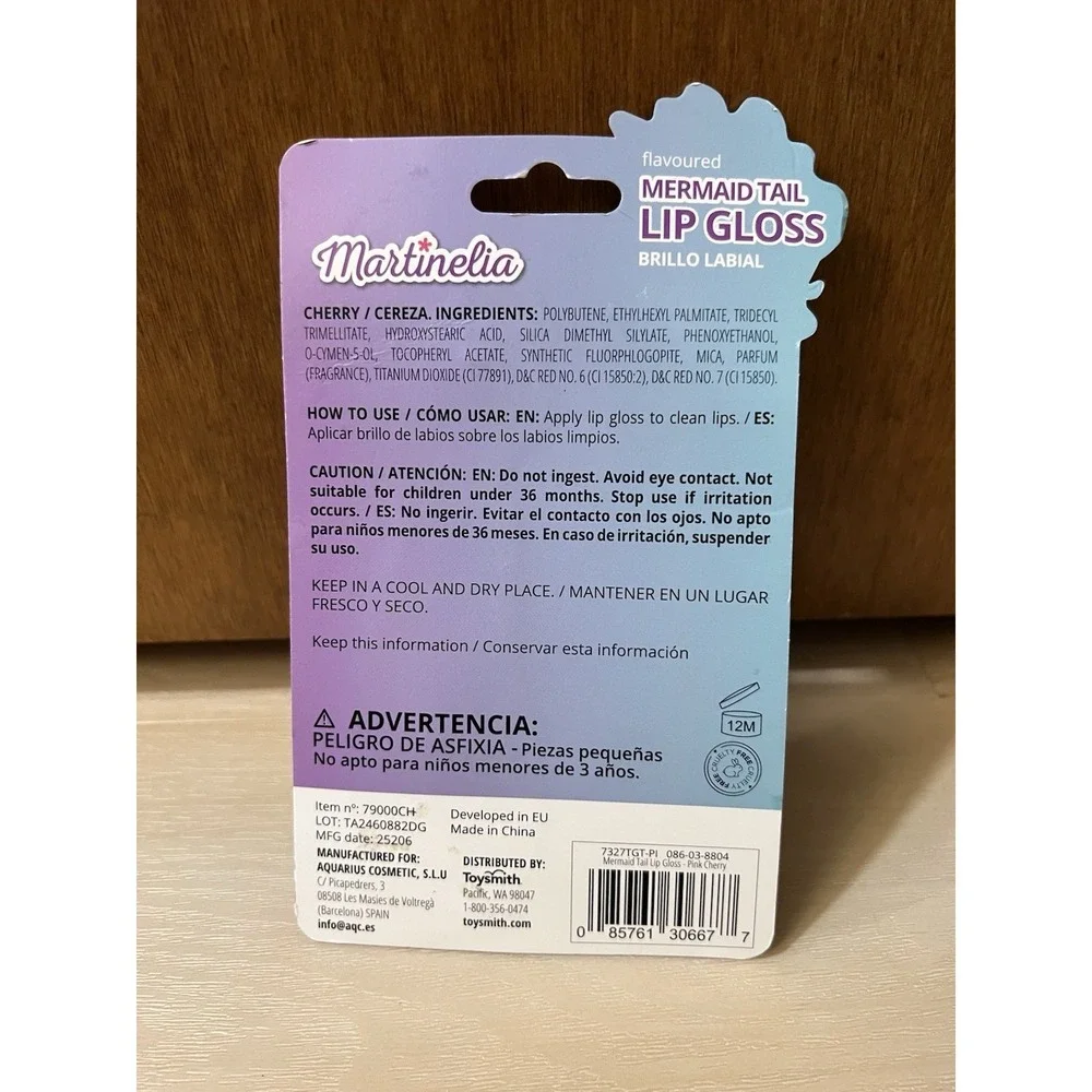 Martinelia Mermaid‎ Tail Lip Gloss 0.07 Oz (1.9g) New Cherry Flavored